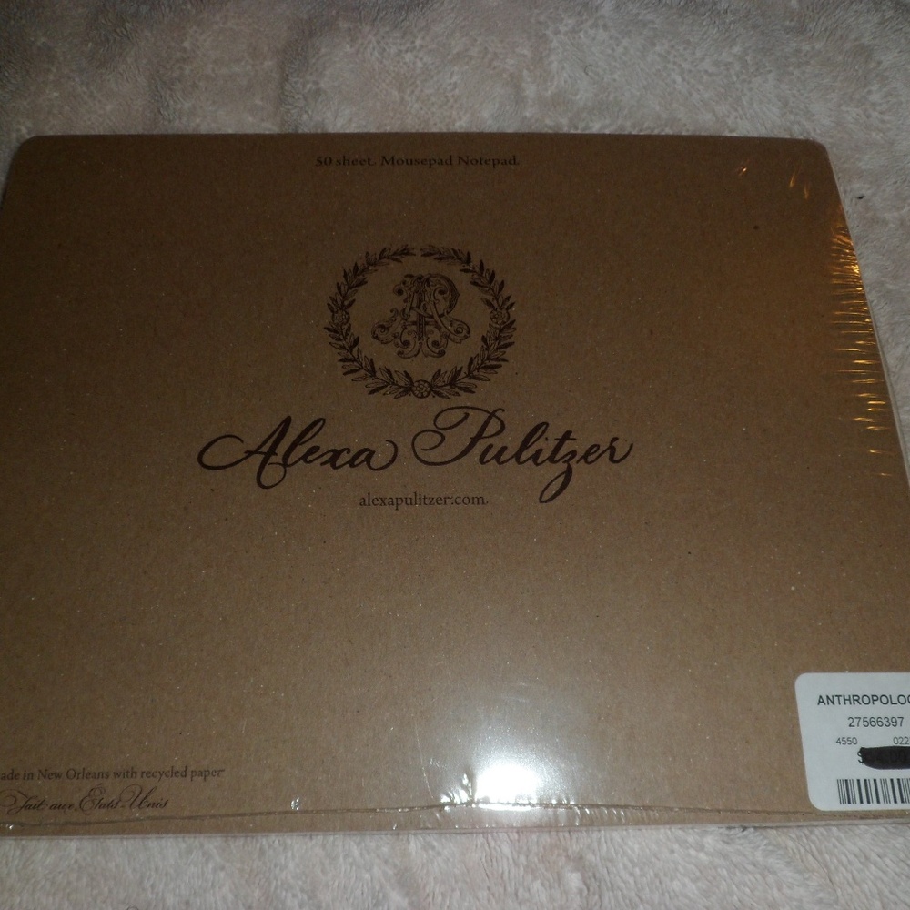 NWT Anthropologie Alexa Pulitzer Mousepad Notepad